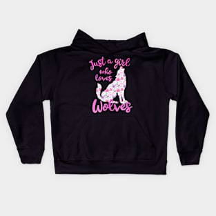 Just a girl who loves wolves Kids Hoodie